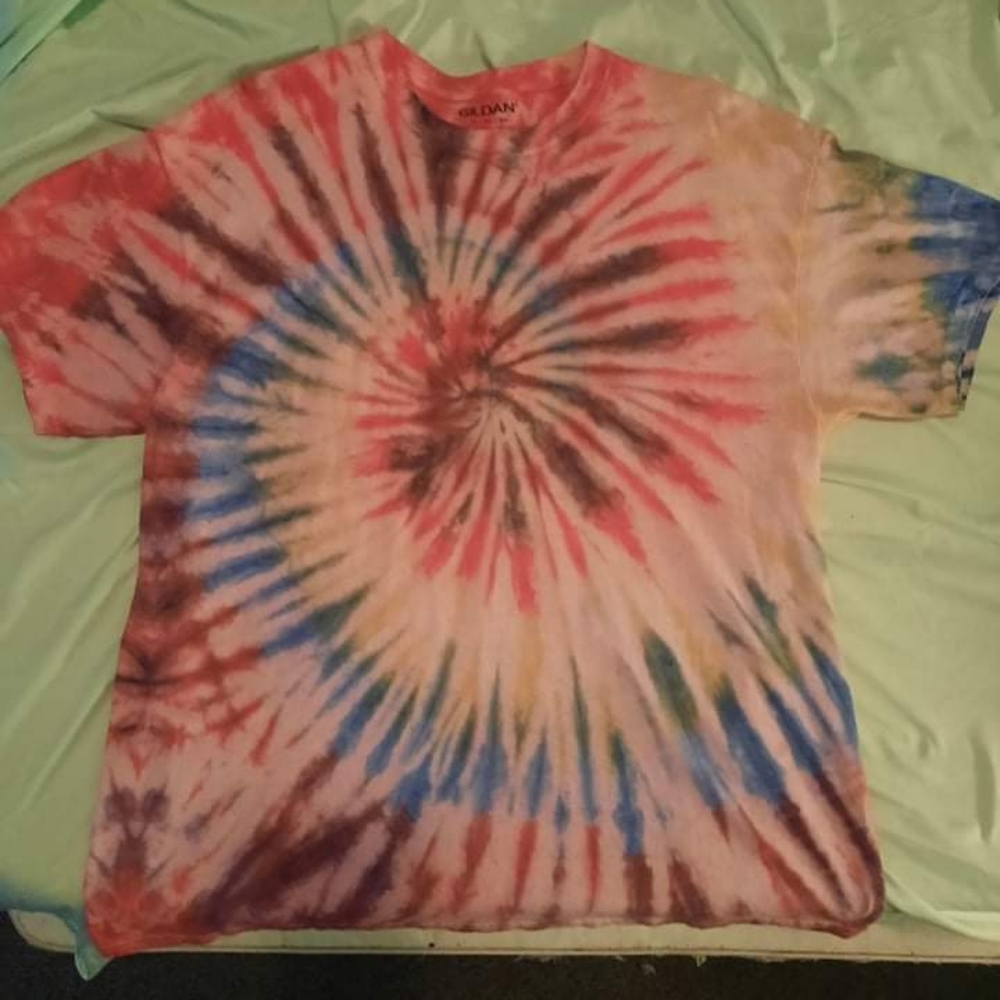 Homemade cotton gyroscope tie-dye T-shirt size 2X